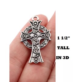 Fashion Jewelry CELTIC CROSS IRISH KNOT CHRISTIAN RELIGIOUS Pendant On 22" silver 925 necklace