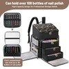 Floral Pattern Nail Polish Storage Backpack, Large Capacity Organizer Case