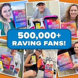 Boat Interior Cleaning Kit, Marine Vinyl Protectant and Cleaner, Wipes, Microfiber Cloths, for Boat Seats, Pontoon Accessories, Jet Ski, Car, and RV Care Supplies