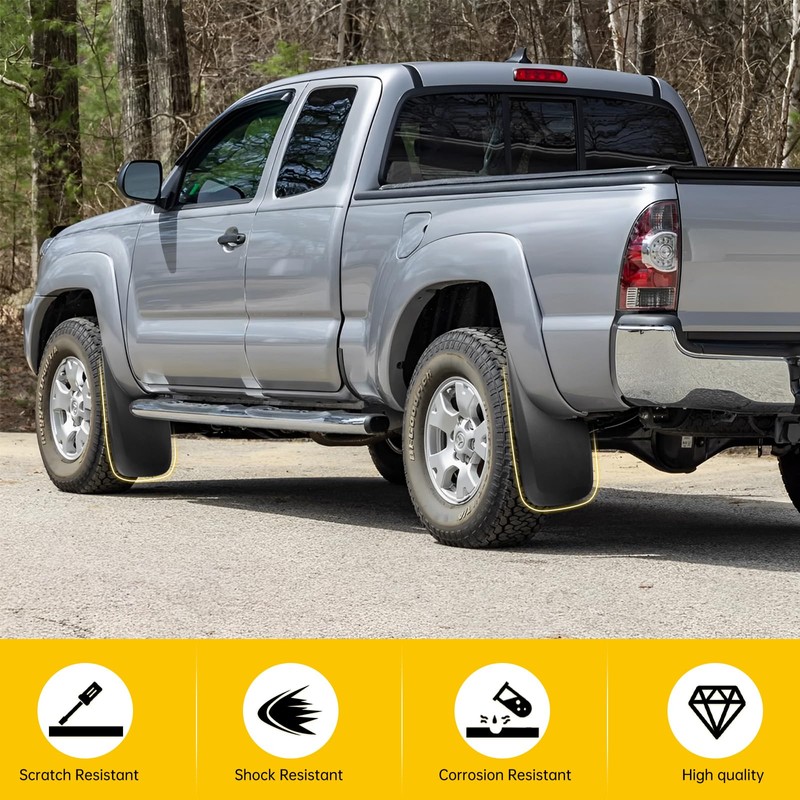 JTYZSM Mud Flaps for 2005-2015 Toyota Tacoma with OEM Fender