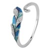 Open Ring S925 Sterling Silver Dazzling Platinum Blue Green Gradient