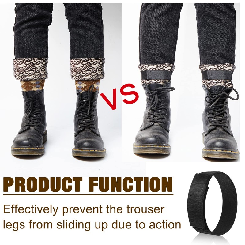 Chivao 8 Pieces Black Boot Blousers Elastic Military Boot Straps