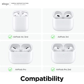 elago Ear Hooks Designed for AirPods Pro & 3, 2, 1, Anti-Slip Earbud Accessories, Comfortable Fit, Ergonomic Design, Durable TPU Construction, Perfect for Exercising [Black]