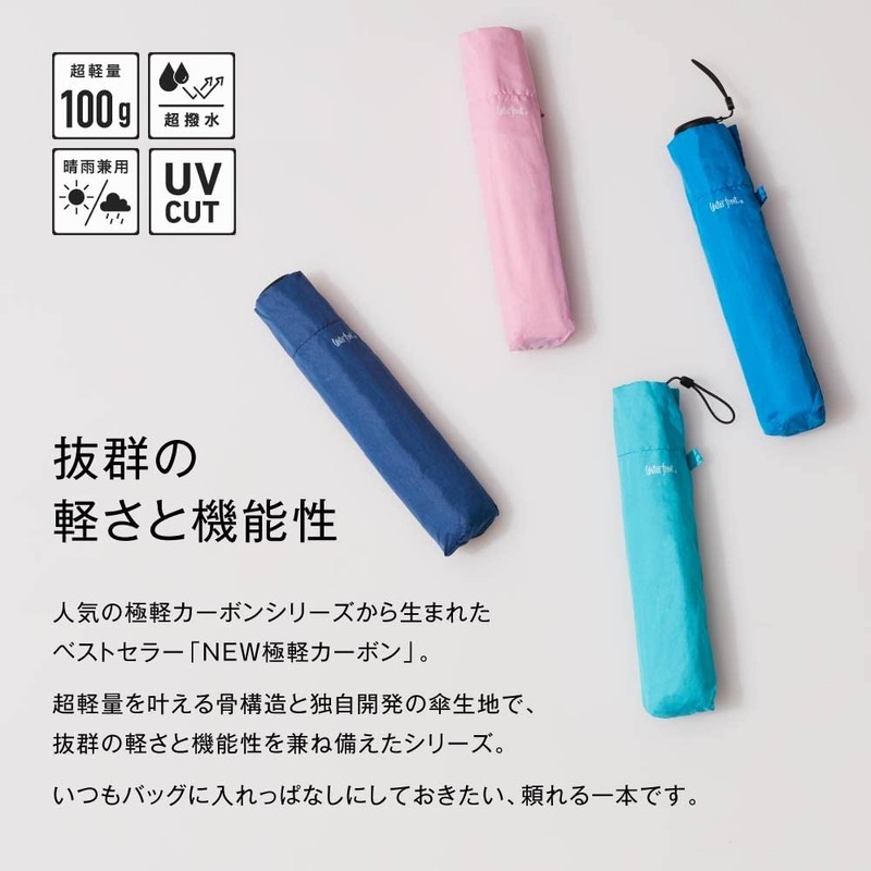 Folding Umbrella New Ultra Light Carbon, cyan