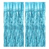 sourcing map 2 Pcs Light Blue Foil Curtain Backdrop,3.3ft x