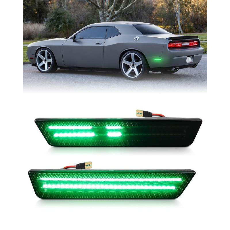 PWOBVZ Dynamiac Green LED Rear Side Marker Lights for 2011-2014