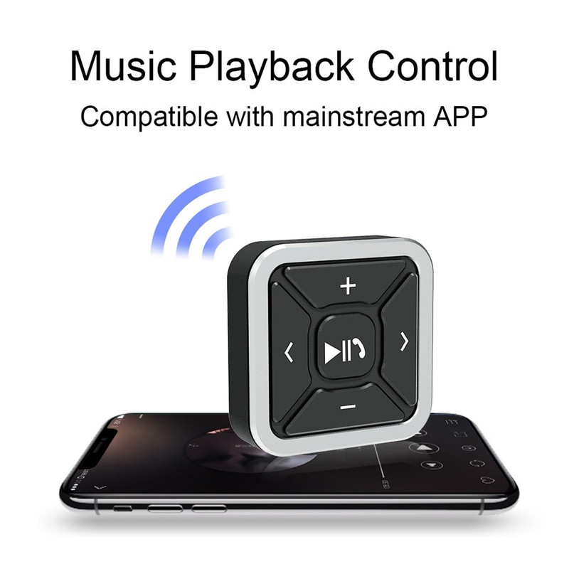 Bluetooth 5.0 Steering Wheel Media Button, Wireless Music Controller with