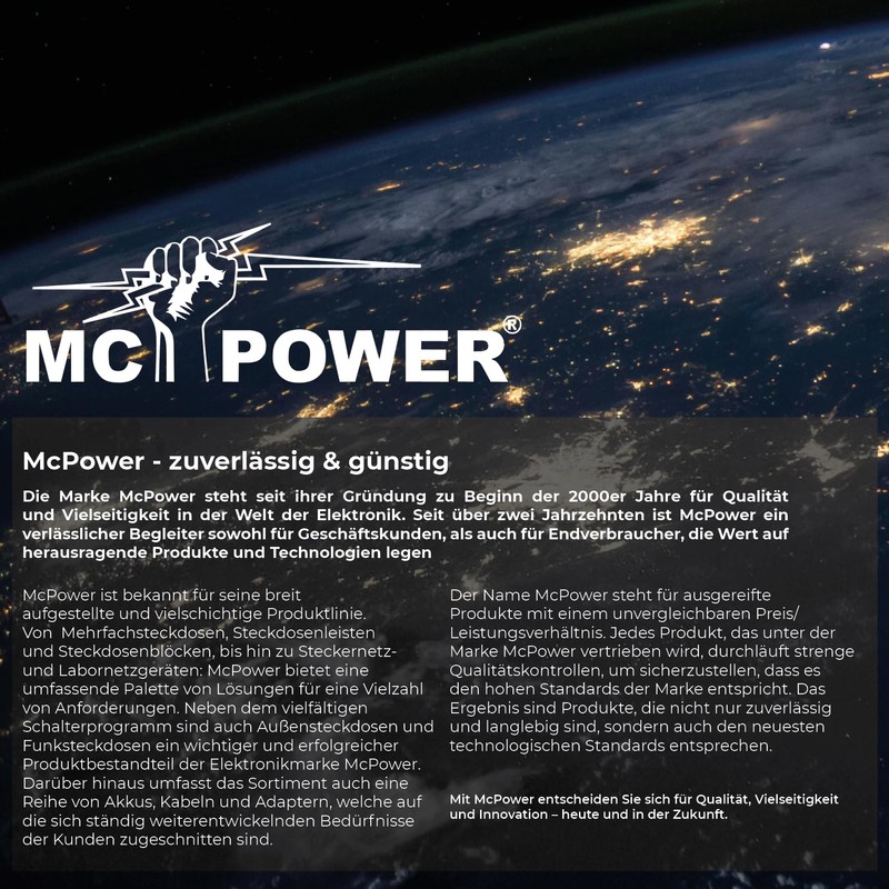 'McPower "Flair, 250 V/10 A, UP, white with Indicator Light