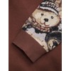 CIDER Polo Position Bear Button Knitted Long Sleeve Sweater Brown