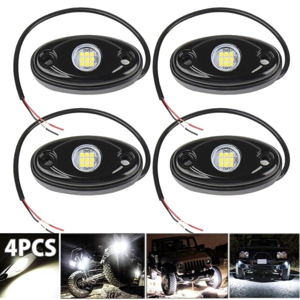 Ironwalls LED Rock Lights White Kit 4PCS For Off Road