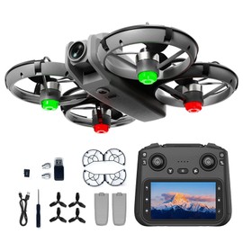 QQCHGOL Drone with 2K Carmera for Adults&Beginner,5''Screen&App Control RC Quadcopter,Under 249g,30 Mins Flight,Palm,Stabilized Auto Takeoff and Return,Gesture Shut, 360 Obstacle Avoid,2 batteries