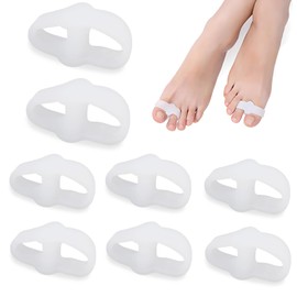 KUEEA 8 PCS Silikon Zehentrenner für Hallux Valgus, Doppelschleifen-Zehenspreizer, für Fußschmerz-Korrektur