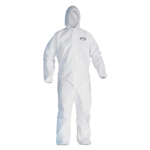KLEENGUARD - 3600044325 KleenGuard 44325 A40 Elastic-Cuff and Ankles Hooded Coveralls, White, 2X-Large (Case of 25)