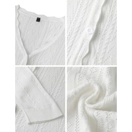 Gyabnw Bolero Women's Festive 3/4 Sleeve Jacket Elegant Women's Cardigan Short Costume Jacket Tops Bridal Jacket Tops, A-White