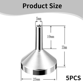 5 Stück Mini Trichter,Trichter Klein Edelstahl,Kleiner Trichter Küche Strainer Metall,Einfülltrichter,Metalltrichter,Minitrichter aus Aluminium für Flaschen,Kosmetik,Flüssigkeiten,Pulver (Größe L)