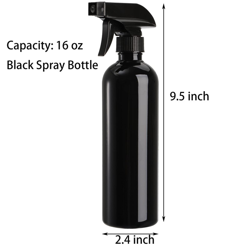 TOPZEA 12 Pack Empty Spray Bottles, 16oz Plastic Durable Black