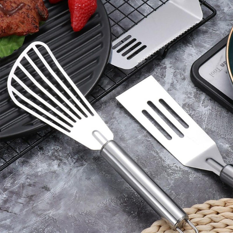 3 PCS Stainless Steel Fish Spatula Set Nonstick Cookware Flip