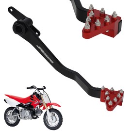 JFG RACING Motorcycle Folding Rear Brake Pedal Foot Lever CNC Universal for CRF CR XR 50cc - 125cc RM KX KLX TTR PW SSR Apollo TAO TAO SDG Dirt Pit Bike Red