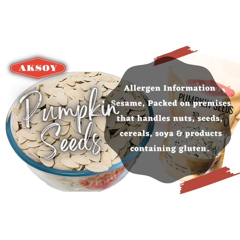 Aksoy Premium Roasted Lightly Sea Salted Whole Pumpkin Seeds 750gr