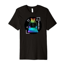 Synthpop New-Wave-Music, Cats Synth-Japanese Synthesizer Premium T-Shirt