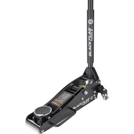 Black Flag™ Bandit Aluminum Floor Jack with Dual Piston Quick Pump, Low Profile 3-3/8" Entry, 14.5" Max Lift, Lightweight Racing Jack for Garage or Track Use, 1.5-Ton Capacity