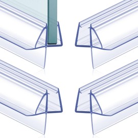 2 Pcs Shower Door Bottom Seal - Clear PVC Water Barrier