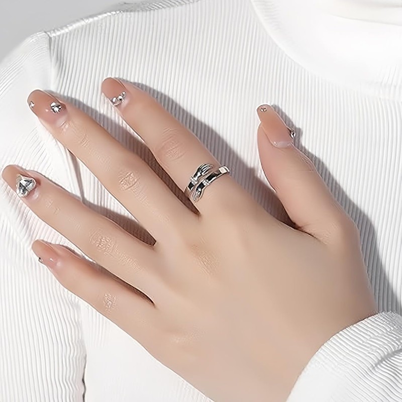 XENQITO 1 x Hug Ring, Women's Adjustable Ring, Premium Hug