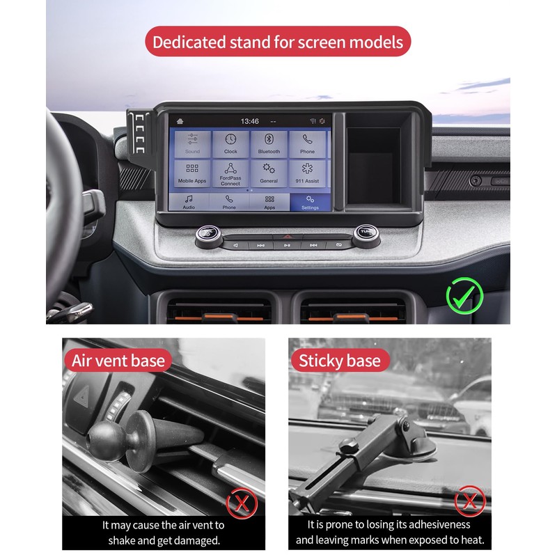 Masergogo Wireless Charging car Phone Holder for Ford Maverick 2022-2024