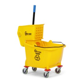 Simpli-Magic 79358 Commercial Mop Bucket with Side Press Wringer, 26 Quart, Yellow