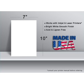 Blank White 7" x 10" Paper - Executive Size - 100 Sheet Pack