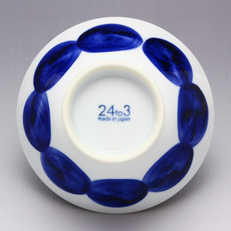 Hasamiyaki, Round Crest Joint, Kurawanka Bowl, Rice Bowl, Blue, Microwavable,