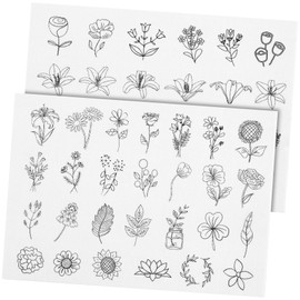 STOBOK 2sheets Water Soluble Embroidery Transfer Patterns Iron Embroidery Templates for Hand Machine Sewing Easy to Use for Clothing and Craft Projects