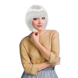 Dress Up America Bob Wig - Short Bob Wig with Bangs - Cosplay Wig for Women - Costume Wigs for Dress Up (White)
