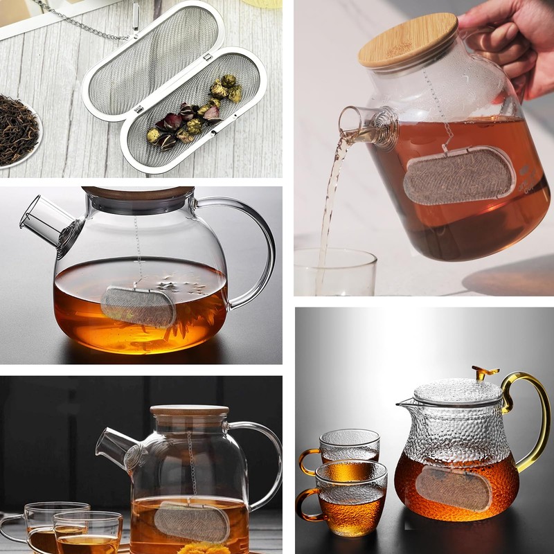 2 Stück Teesieb für Tasse Edelstahl Teefilter mit Kette für
