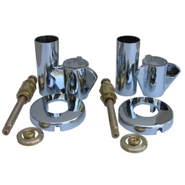 LASCO 01-9473 Sayco Two Valve Tub or Shower Trim Kit with Stems Handles, Flanges and Nipples, Chrome