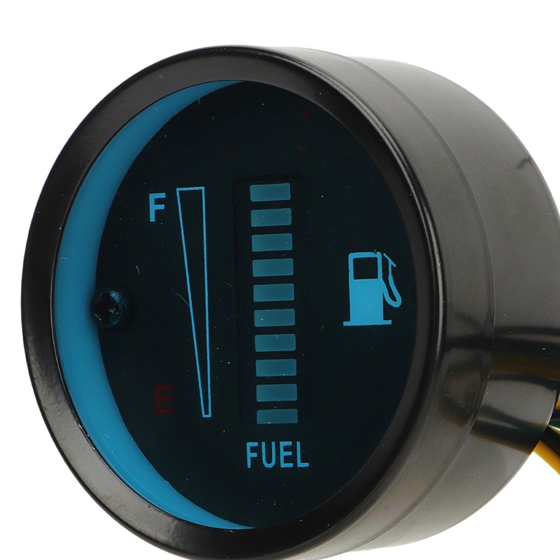 Motorcycle Fuel Level Gauge 52mm Housing Diameter LED Light Display