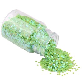 1 Bottle Iridescent Holographic Star Sequins 3mm Glitter Star Sequins for DIY Crafts Nail Art, Green