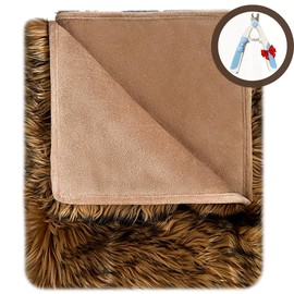 Waterproof Faux Fur Dog Blanket, Plush Throw for Sleeping and Comfort, Couch Cover for Dogs, Pet Bed, Sofa, Car, Furniture Protector with Soft, Stain Resistant Surface, Machine Washable 60x80