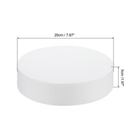 sourcing map sourcing map Round Foam Cake Dummy 8 Inch x 2 Inch Circle Dummy Cake Set for Wedding Cakes, Birthday Cakes, Crafts, and Window Displays 1 Pack