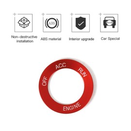 Aluminum Engine Start Stop Push Button Cover Trim Ring for Dodge Challenger/Charger/Ram 2010-2020, for Dodge Durango 2014-2020 (Red)