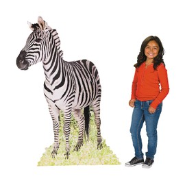 Fun Express - Safari Zebra Standup - Party Decor - Large Decor - Floor Stand Ups - VBS Vacation Bible School Supplies/Decor - 1 Piece