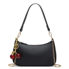 Black Shoulder Bag for Women Cute Hobo Purse Retro Clutch Underarm Handbag with Removable Straps (WY23-A)