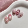 Pink Christmas Nail Art Stickers 5D Embossed Xmas Tree Snowflake