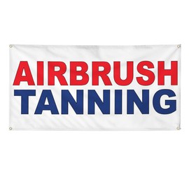 Vinyl Banner Multiple Sizes Airbrush Tanning Red Blue Business Outdoor Weatherproof Industrial Yard Signs 10 Grommets 60x144Inches