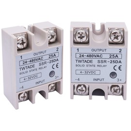 2PCS TWTADE SSR-25 DA 25A 3-32V DC / 24-380V AC SSR Single Phase Solid State Relay ssr-25da