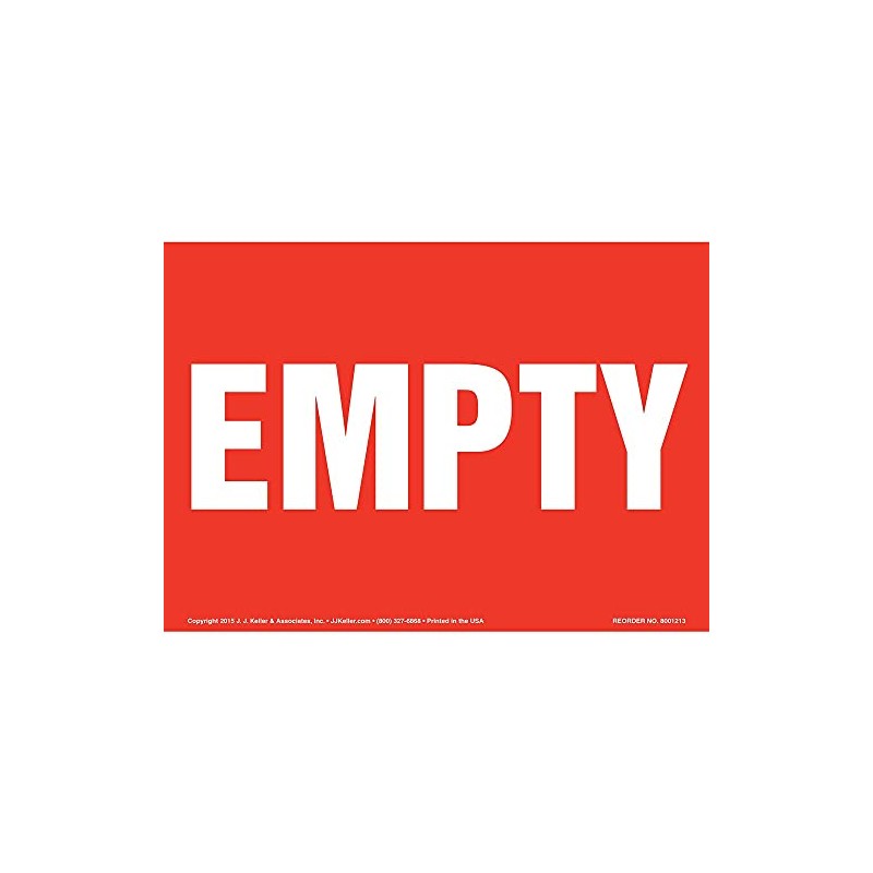 Empty Sign - 10" x 7" Thick Rigid Plastic with