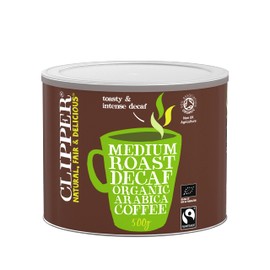 Clipper Organic Medium Roast Decaf Arabica Coffee | Decaffeinated Instant Coffee | 500g Refill | Gourmet Coffee | Sustainable Fairtrade Coffee by Clipper Teas | Ethically Sourced, Eco Conscious Blends