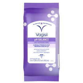 Vagisil pH Balance Daily Freshening Wipes for Feminine Hygiene in Resealable Pouch, Gynecologist Tested & Hypoallergenic, 20 Wipes (Pack of 1)