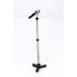 Black Dollhouse Decoration Accessories, 1:12 Dollhouse Miniature Scene Model Microphone with Stand Play Toy, Decortion, Dollhouse Furniture, Doll's Microphone (90 x 18 mm)