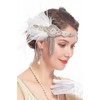 Cizoe 1920s Headpiece Flapper Headband Roaring 20s Great Gatsby Feather